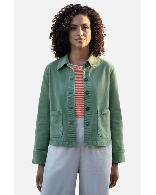 Yumi' Green Canvas Patch Pocket Jacket