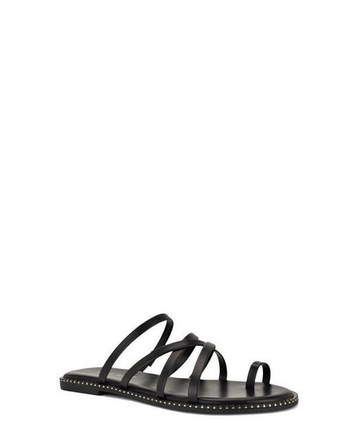 Nine West Black Digen Toe Loop Sandal