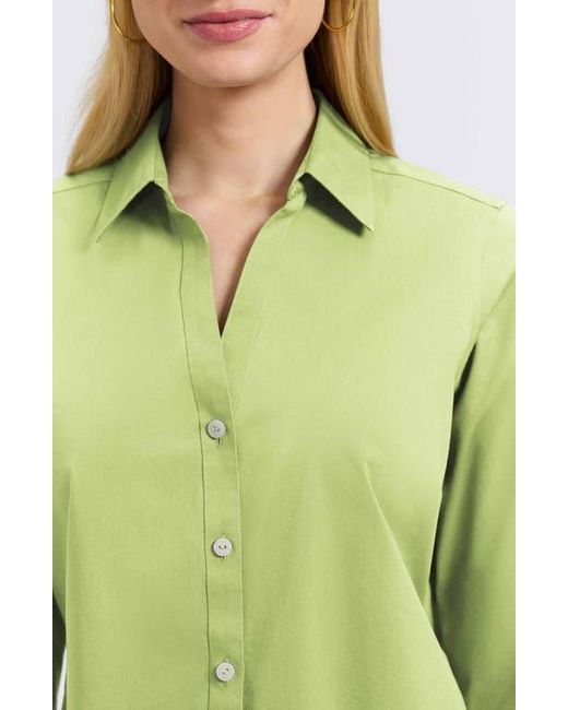 Foxcroft Green Mary Button-Up Blouse