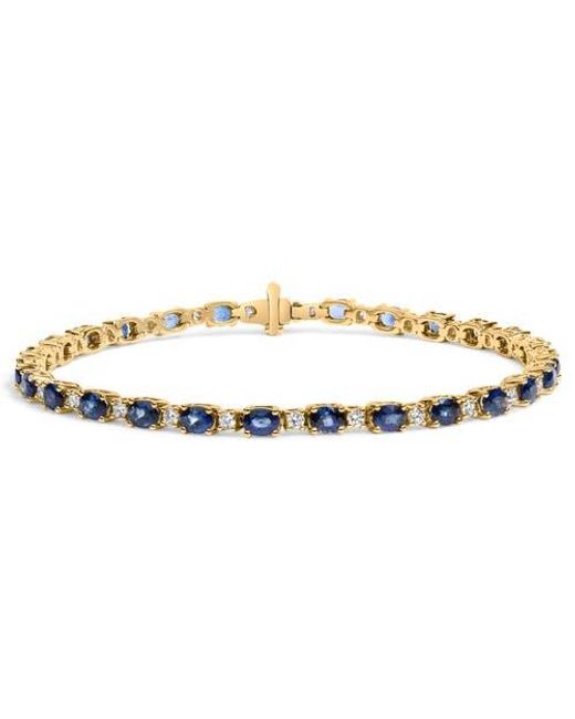 Haus of Brilliance Metallic 18K 3/4 Ct Diamond & 5 1/3 Ct Sapphire Link Bracelet