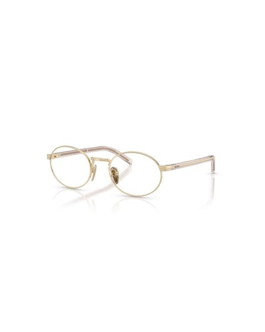 Prada Metallic 49Mm Oval Optical Glasses
