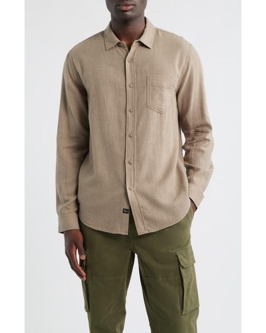 Rails Natural Wyatt Microcheck Cotton Button-Up Shirt for men