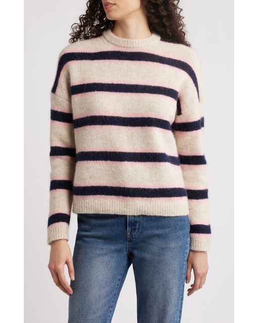 Boden Black Rosemary Relaxed Fluffy Stripe Sweater