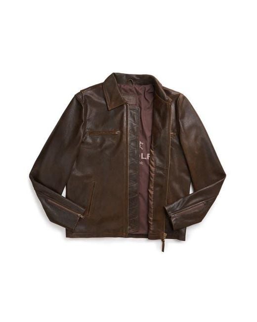 Last Wolf Brown Rainier Moto Jacket for men