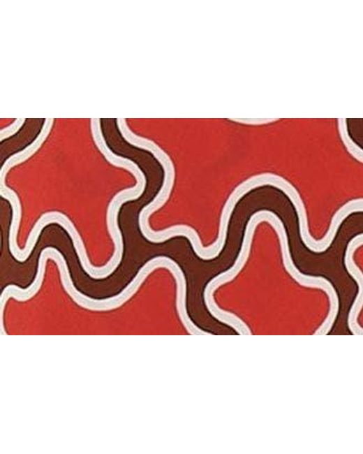 Diane von Furstenberg Red Sophie Abstract Print Long Sleeve Wrap Dress