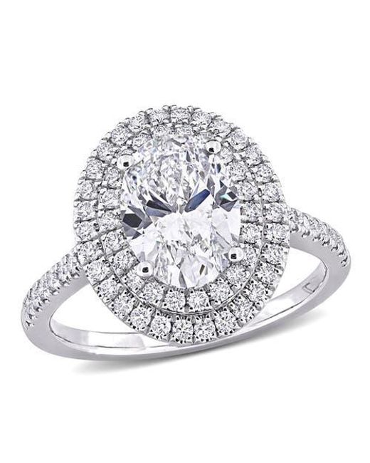 Julianna B Metallic 2-1/2 Ctw Lab-Grown Diamond Double Halo Ring 14K