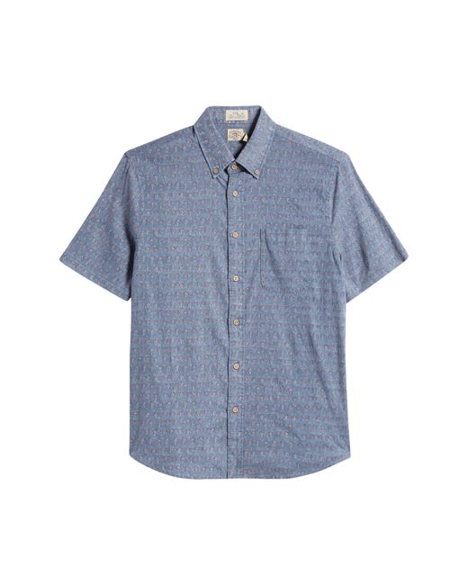 Faherty Brand Blue Breeze Short Sleeve Button-down Shirt for men