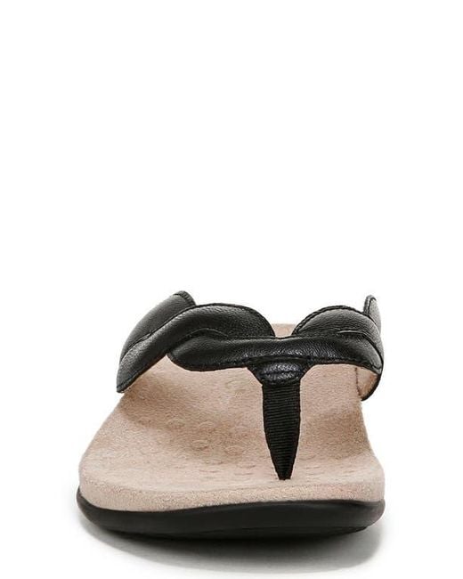 Vionic Black Bella Braid Flip Flop