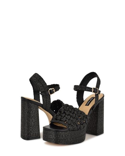 Nine West Black Vadyn Platform Wedge Sandal