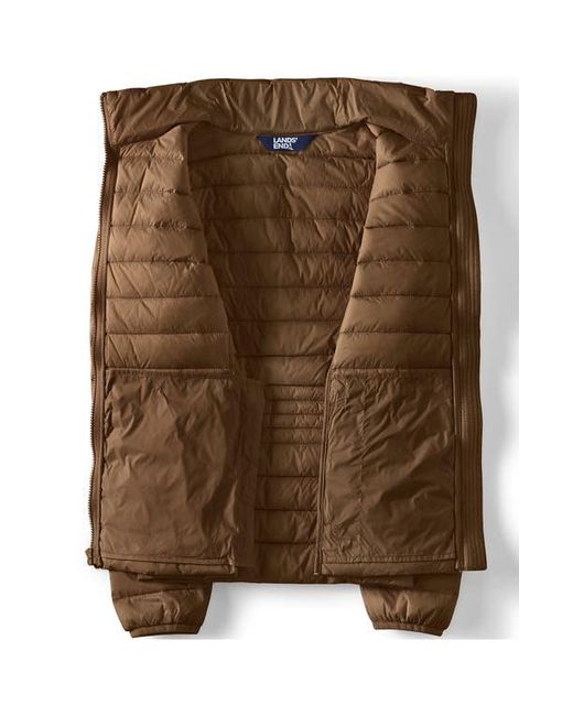 Lands' End Brown Wanderweight Ultralight Packable Down Jacket