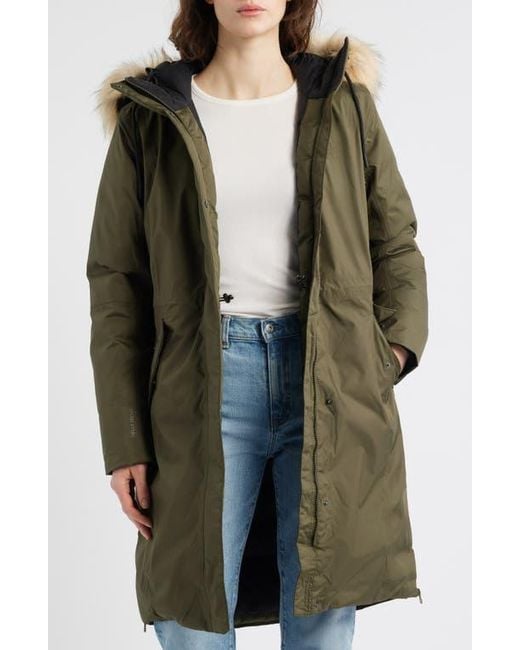 Helly Hansen Green Vega Waterproof Insulated Parka With Faux Fur Trim