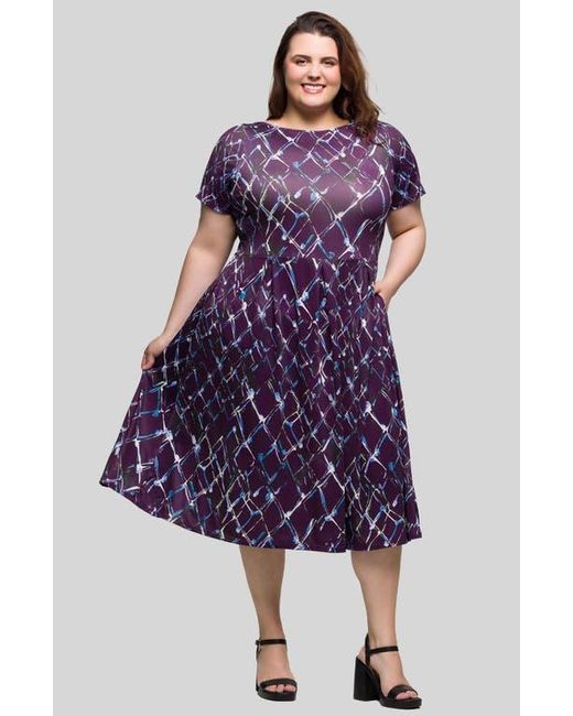plus size short fit and flare dress Plus Size Swing Flared Mini Dress 4XL main image 0