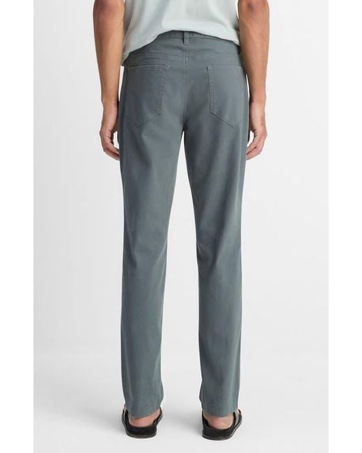 Vince Blue Dylan Slim Fit Peached Stretch Cotton Pants for men