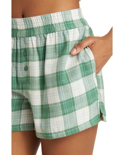 BP. Flannel Pajama Shorts in Green