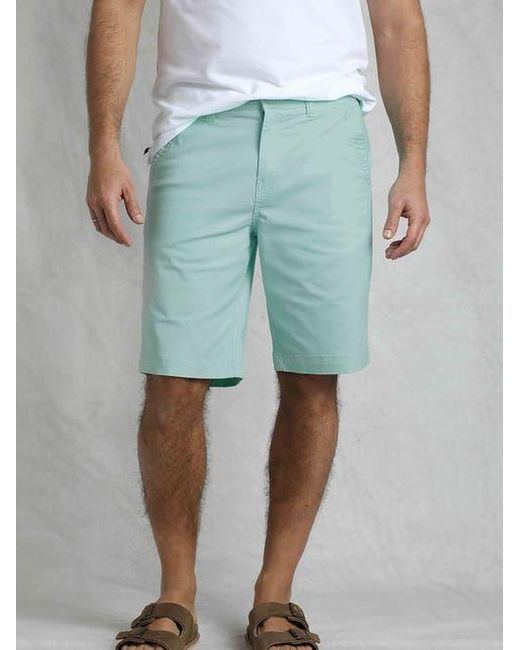 Weird Fish Blue Rayburn Flat Front Shorts for men