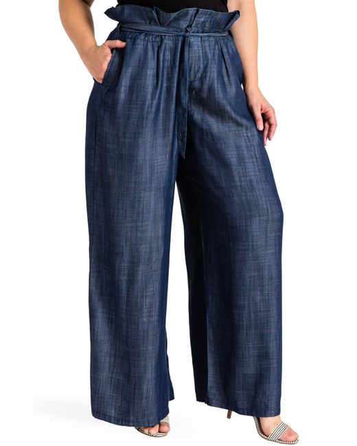Standards & Practices Blue Cleo Wide Leg Pants