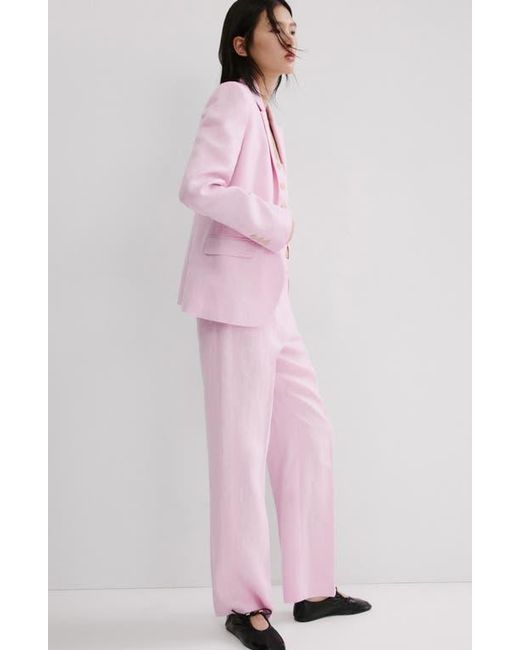 Mango Pink Linen Suit Blazer