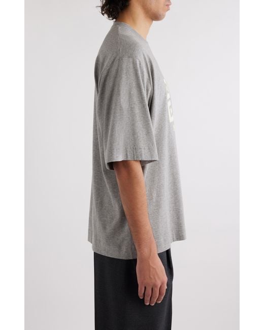 Givenchy Gray New Studio Fit Oversize Logo Graphic T-shirt for men