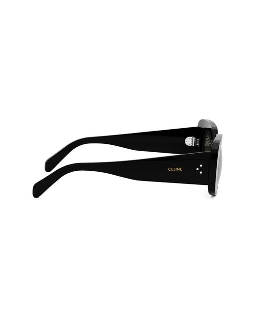 Céline Black Bold 3 Dots 51mm Rectangular Sunglasses