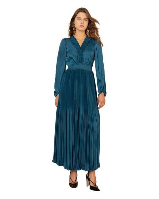 Hale Bob Blue Alisson Charmeuse Dress
