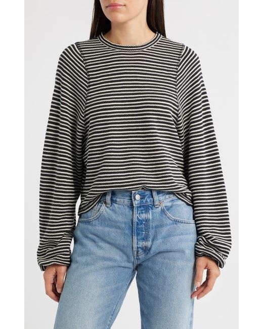 Madewell Black Stripe Curved Long Sleeve T-Shirt