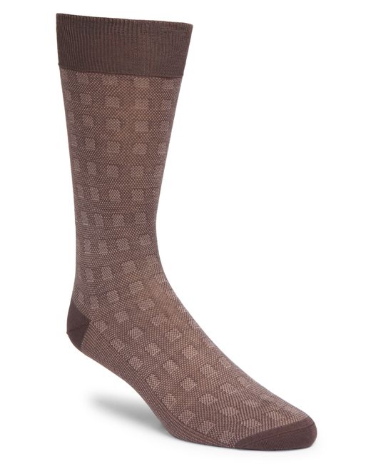 Canali Brown Geo Box Dress Socks for men