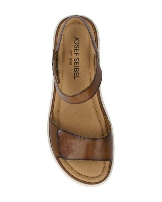 Josef Seibel Brown Severan Ankle Strap Platform Wedge Sandal