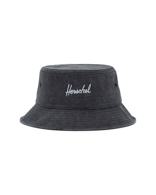 Herschel Supply Co. Black Norman Cotton Twill Bucket Hat for men