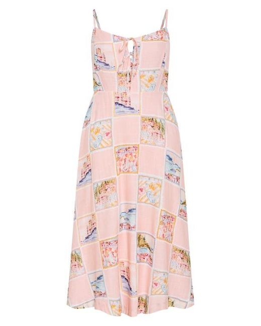 City Chic Pink Billie Patchwork Pattern A-Line Dress