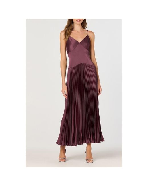 slim fit dress slacks Astr The Label | Lace Bustier Midi Dress in Navy main image 1