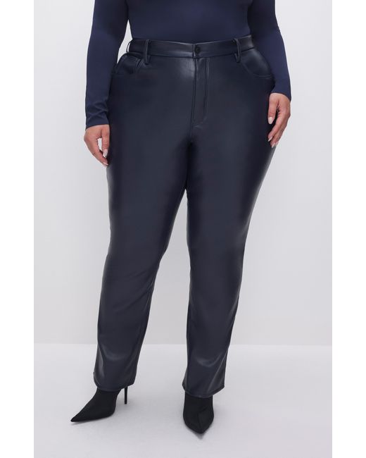 GOOD AMERICAN Blue Better Than Leather Faux Leather Good Icon Pants