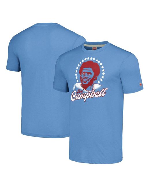 Homage Blue Earl Campbell Houston Oilers Retired Player Caricature Tri-blend T-shirt At Nordstrom for men