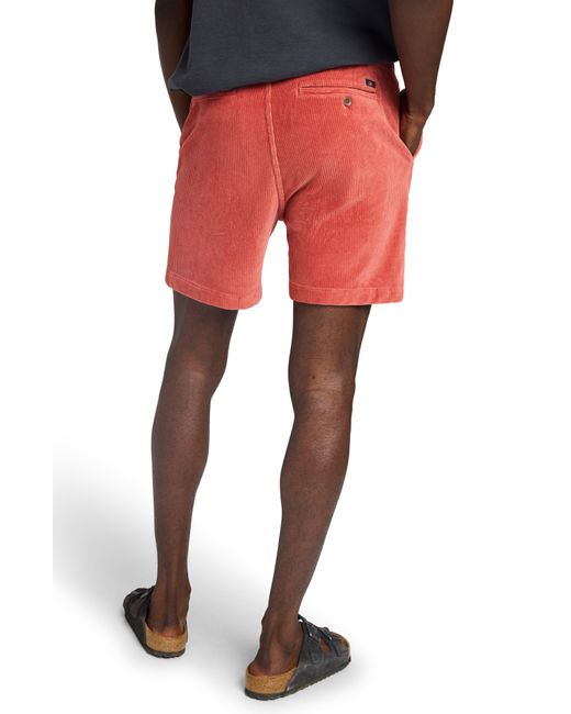 Faherty Brand Red Corduroy Drawstring Shorts for men