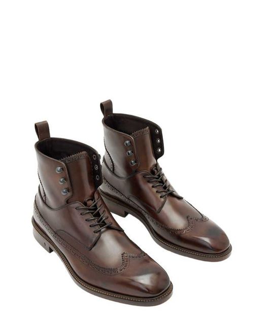John Varvatos Brown Harrison Longwing Leather Boot for men