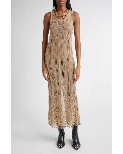 Rabanne Natural Openwork Tank Sweater Dress