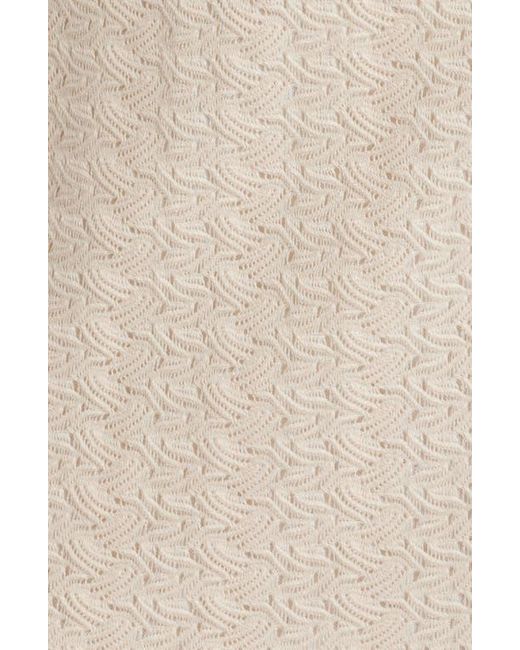 Elliatt Kailee Texture Long Sleeve Midi Dress in Natural | Lyst