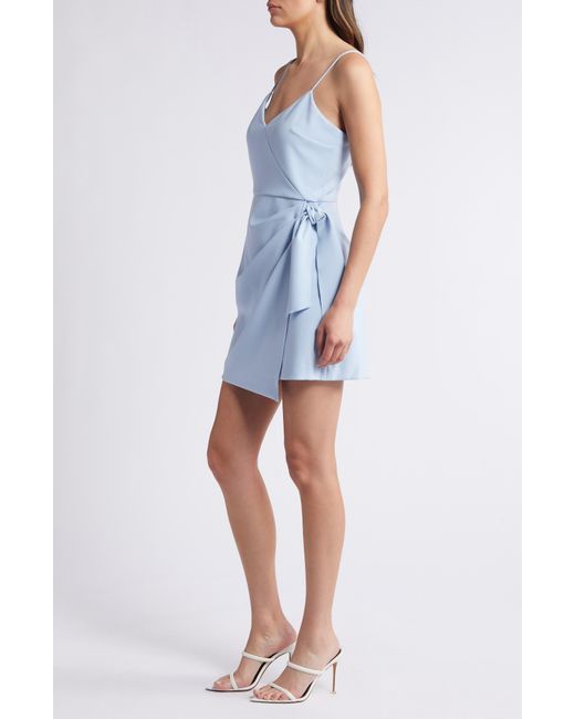 French Connection Blue Whisper Faux Wrap Minidress