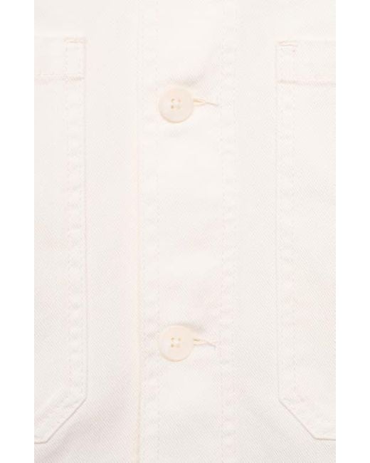 Mango White Lightweight Twill Chore Coat for men