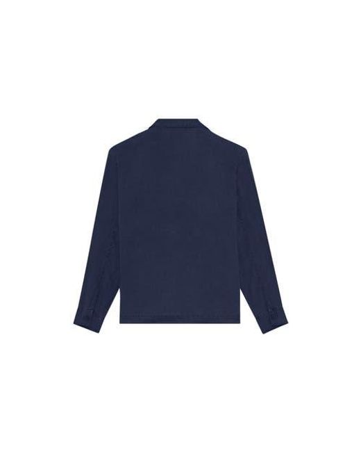 Vilebrequin Blue Linen Solid Overshirt for men