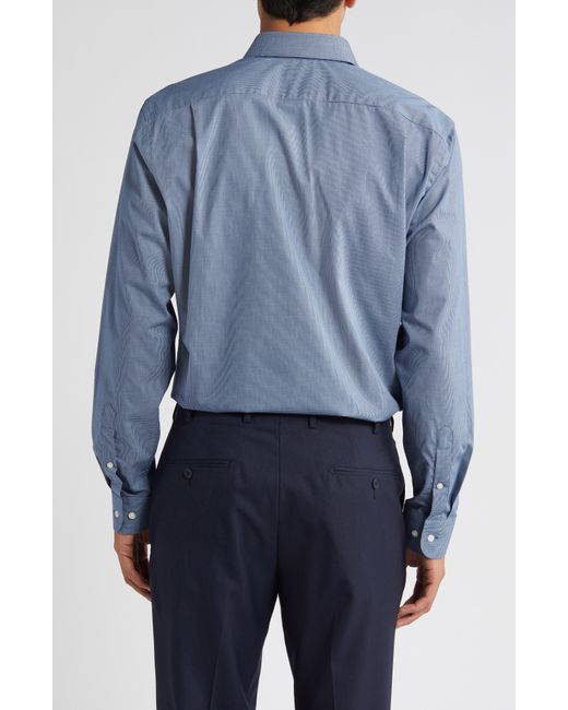 Nordstrom Blue Easy Care Trim Fit Micropattern Dress Shirt for men