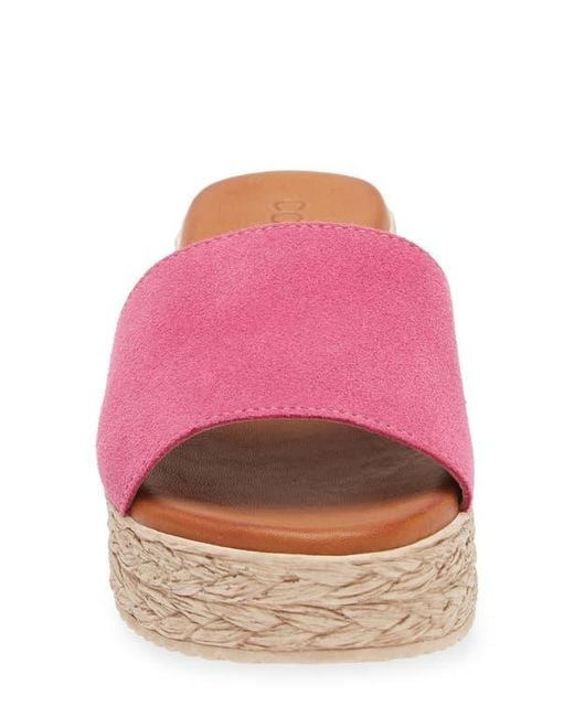 Cordani Pink Bizzy Espadrille Platform Wedge Slide Sandal