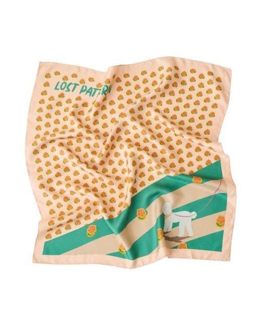 Lost Pattern Yellow Pan Pan Silk Bandana