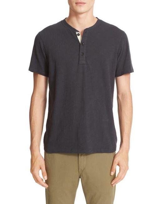 Rag & Bone Black Classic Short Sleeve Henley for men