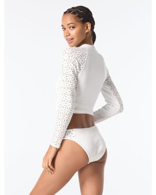 MICHAEL Michael Kors White Cropped Rash Guard