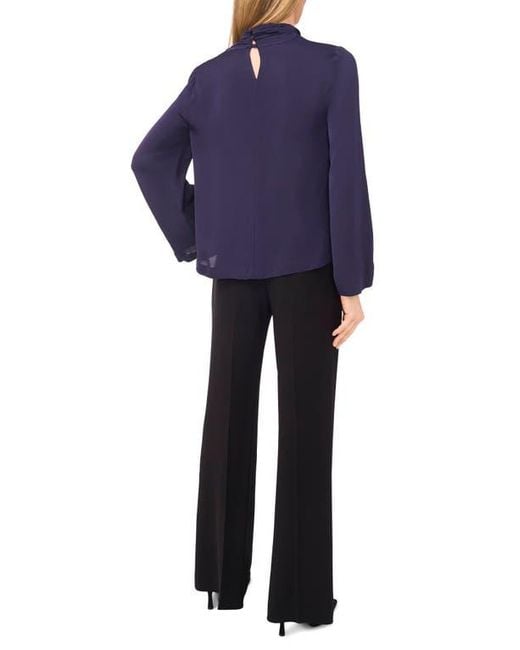 Ted Baker Blue Flowy Long Sleeve Georgette Top