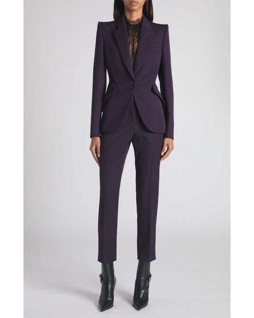 McQueen Blue One-Button Wool Jacket