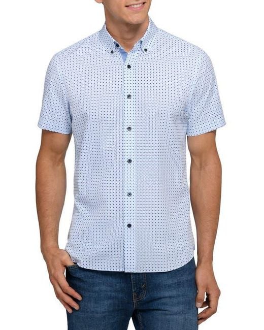 Con.struct Blue Dash Duo Woven Short Sleeve Basic for men