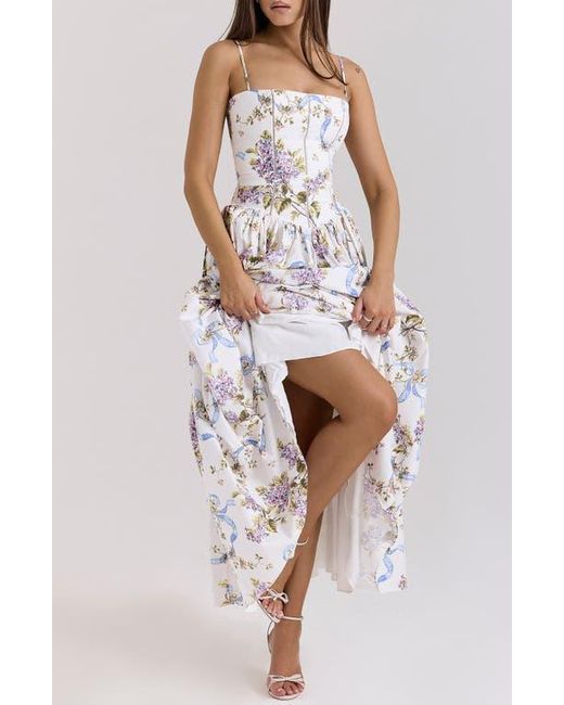 House Of Cb White Ysabella Floral Maxi Sundress