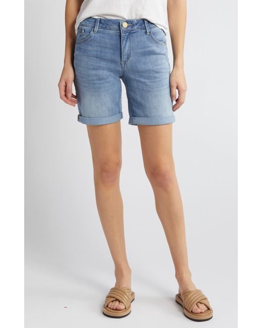 Wit & Wisdom Blue 'Ab'Solution Denim Rolled Bermuda Shorts