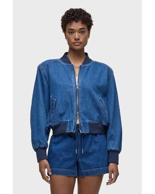 Hudson Blue Denim Bomber Jacket